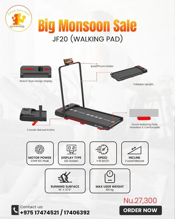 Druk Fitness Supply — JF20 walking pad advertisement