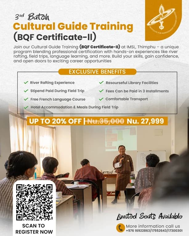IMSL Bhutan — Guide training announcement