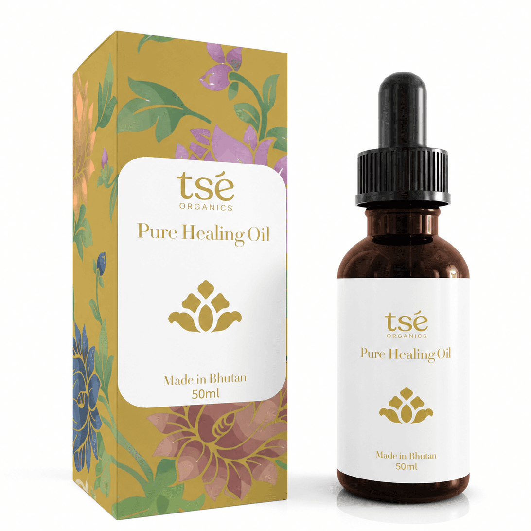 Tsé gold label and upright floral packaging